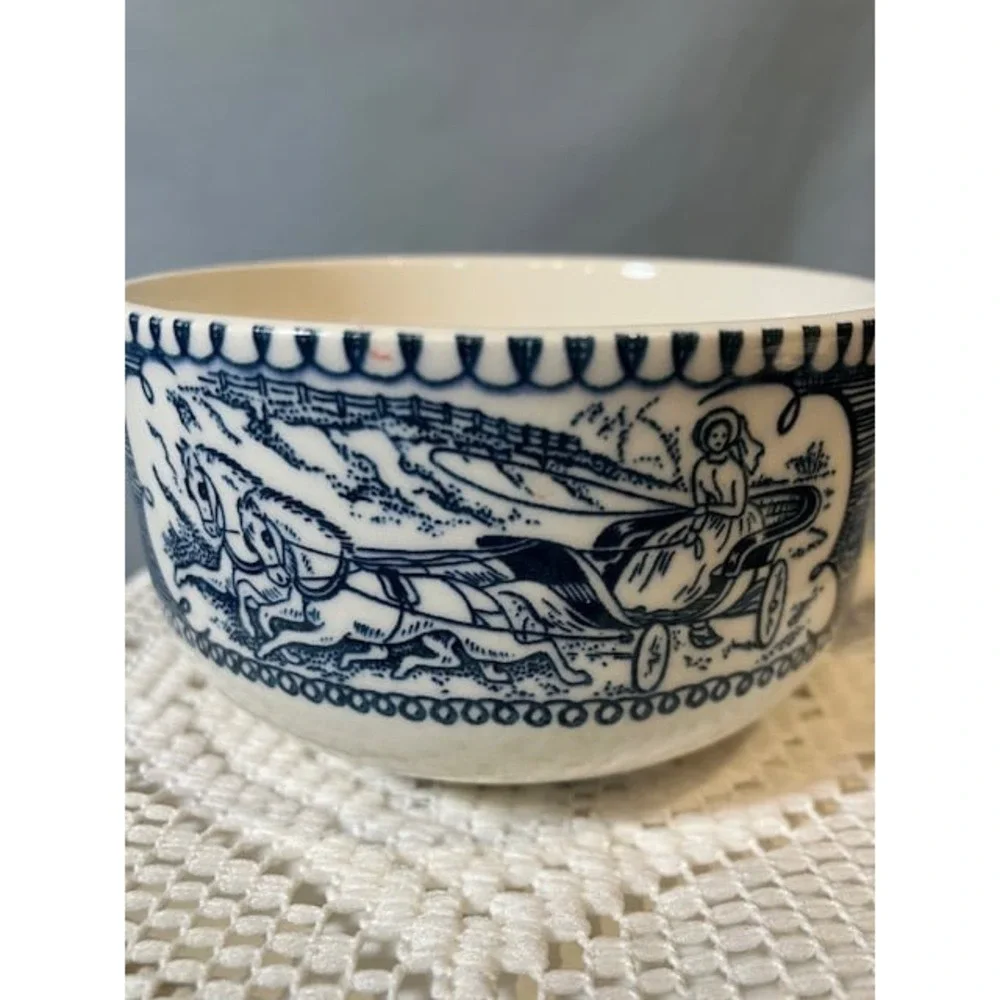 Pair of Currier and Ives Coffee/Tea Cups Vintage Great‎ Condition